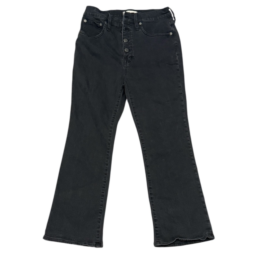 Madewell Cali Demi Boot Button Fly Jeans Black Womens Size 29 - Picture 2 of 4